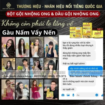 Bột gội nhộng ong dứt điểm gàu ngấm ngứa vẩy nến da đầu