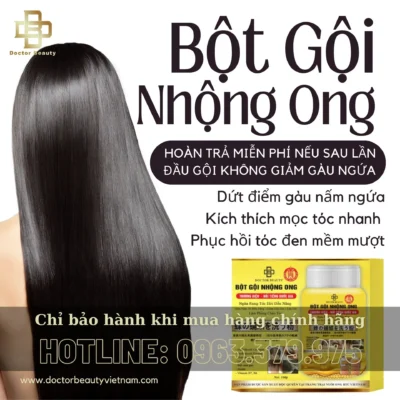 bột gội nhộng ong dứt điểm gàu nấm vẩy nến mọc tóc nhanh