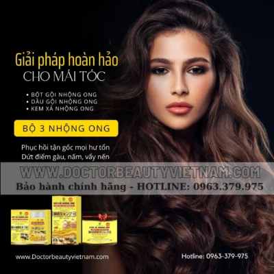 bột gội nhộng ong hết gàu nấm ngứa da đầu 1